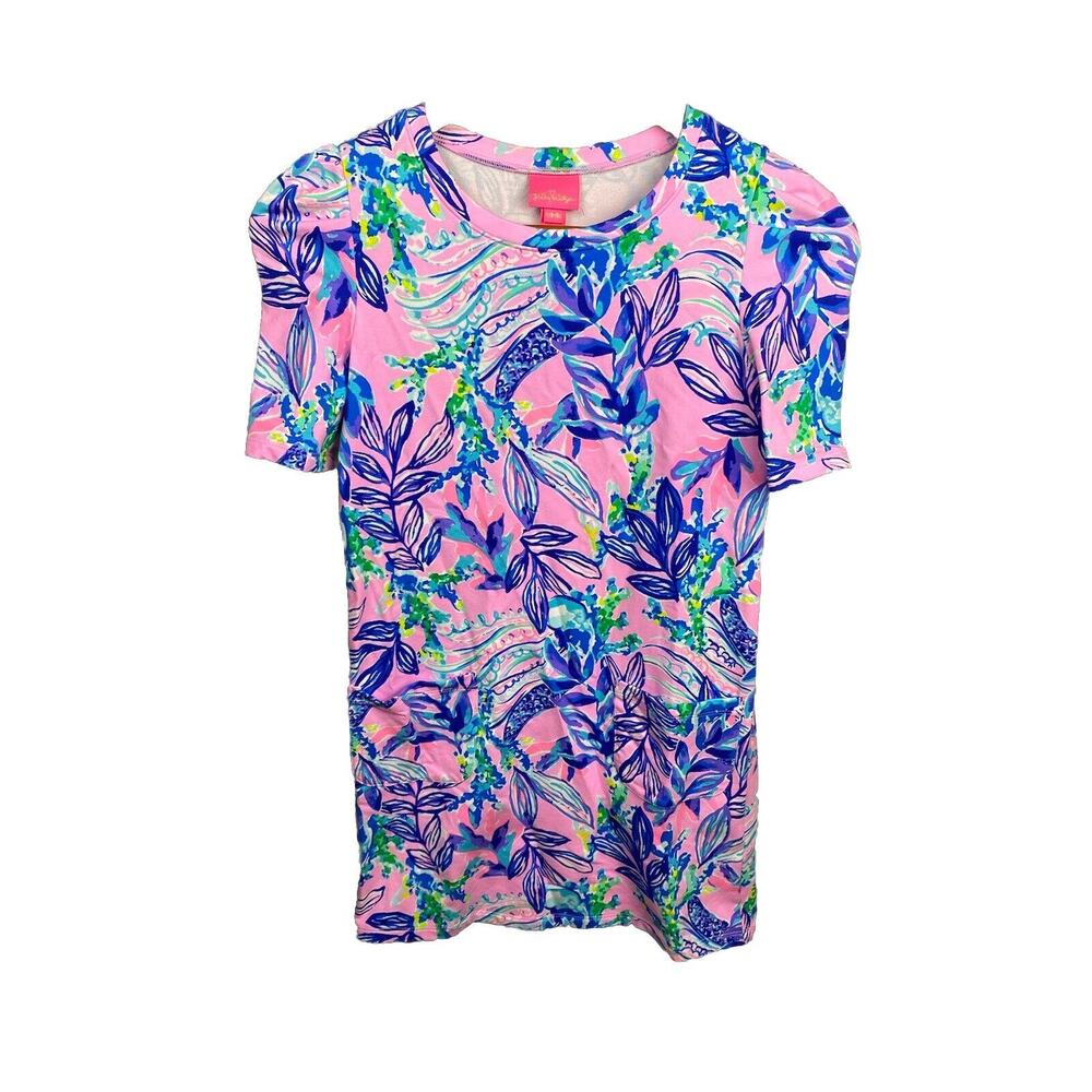 Lilly Pulitzer Mini Harriet Girls Dress Straight Fit Sash Lilac Size L (8-10)‎